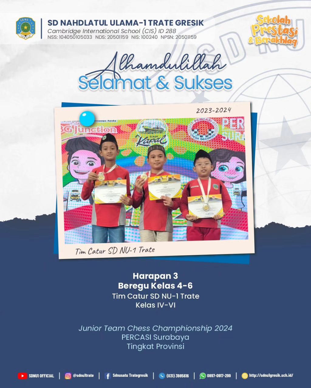 tim-percasi-SDNU1Trate-pada-kejuaraan-tingkatprovinsi-di surabaya-mei2024