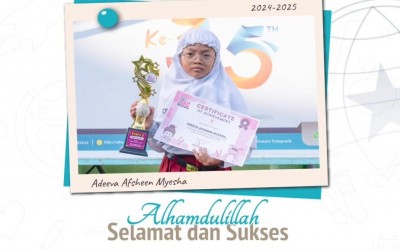 Kak Adheeva Afsheen Myesha 2 ICP, Juara 2 English Olympiad SD pada Gebyar Prestasi Gresik 2024 Gresik English Center Tingkat Kabupaten