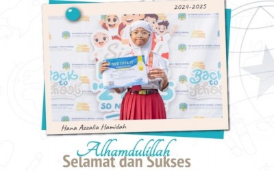 Kak Hana Azzalia Hamidah juara Matematika SD pada Level 2 KMNS ke-13 Emerald Education Center Tingkat Nasional