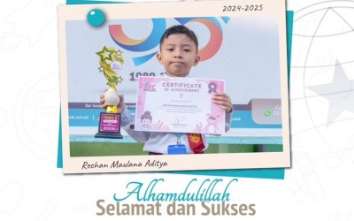 Kak Rechan Maulana Aditya 2ICP Juara  English Olympiad SD pada Gebyar Prestasi Gresik 2024 Gresik English Center Tingkat Kabupaten