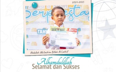 Kak Abdullah Mutasim Billah Al Latif, Kelas 2 ICP, Medali Emas Sains, pada Science Mathematics English Contest-2 Emerald Centre, Tingkat Nasional