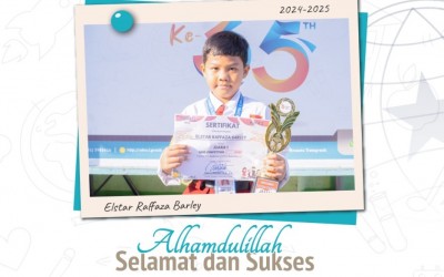 Kak Elstar Raffaza Barley (Kelas 2 U1) Juara 1 pada Lego Competion Merah Putih, Robokidz Gresik, Tingkat Kabupaten