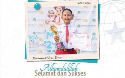 Kak Muh.Adnan Yanza juara 1 English Olympiad SD Level 3 pada Gebyar Prestasi Gresik English Center 2024 Tingkat Kabupaten Gresik