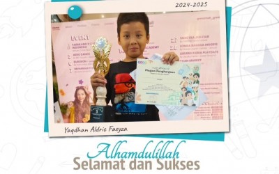 Kak Yaqdhan Aldric Faeyza  4U3 Juara Olimpiade bahasa inggris SD kelas 4 pada Muharram Fest Gresik 2024 Duta Smart Organizer Tingkat Kabupaten